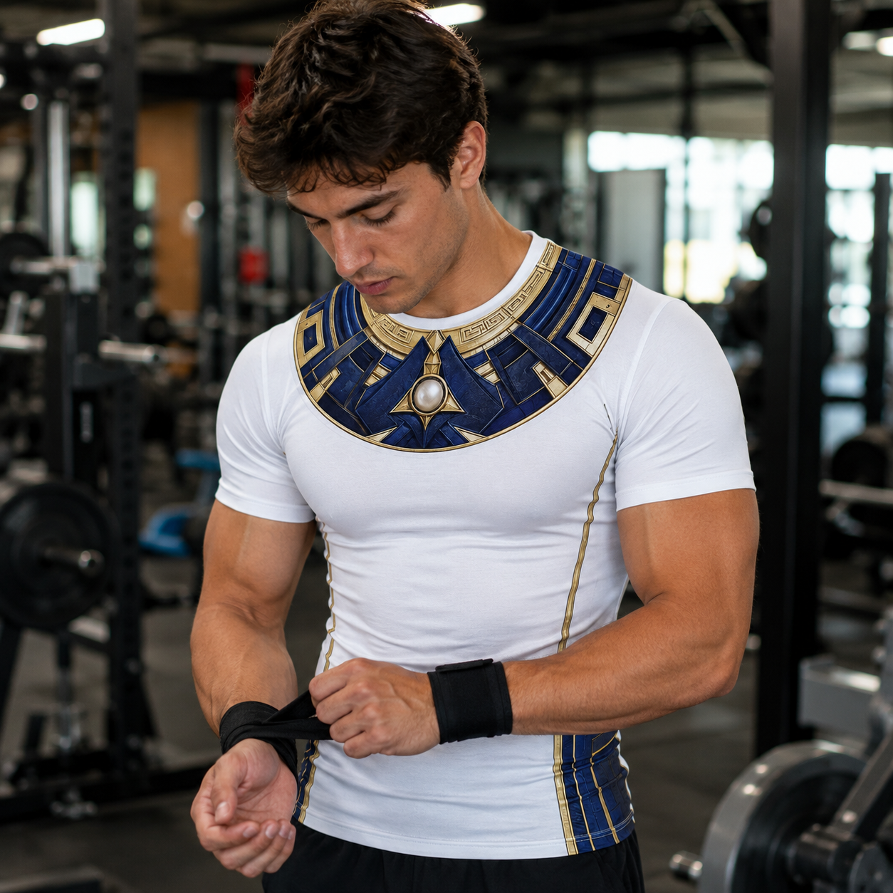 Black Panther 2 Namor Black Gray Short Sleeve Compression Shirt