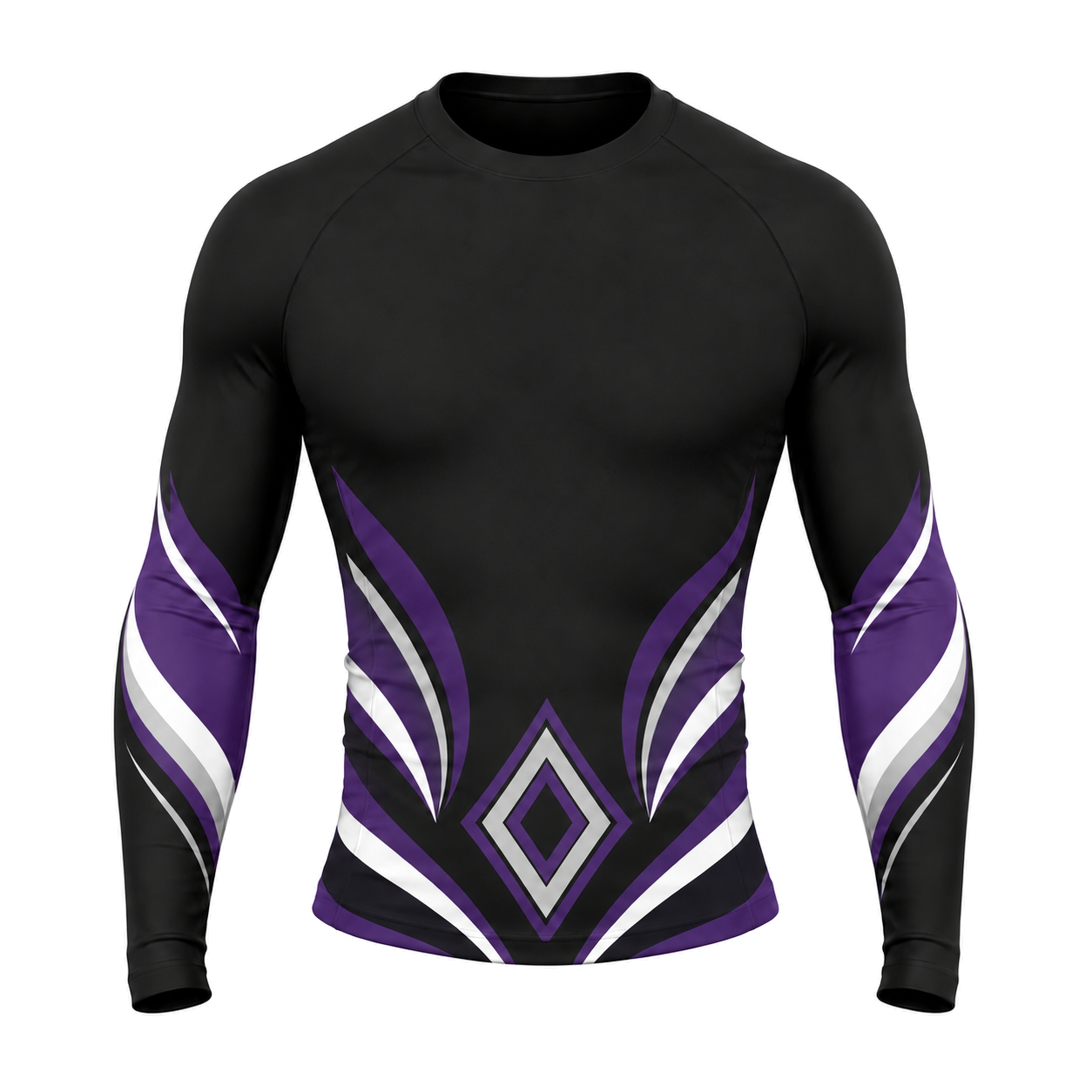 Diamond Armor Black Customizable Long Sleeve Compression Shirt