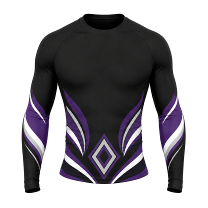 Diamond Armor Black Customizable Long Sleeve Compression Shirt