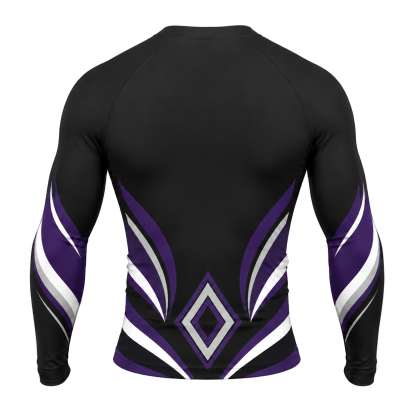 Diamond Armor Black Customizable Long Sleeve Compression Shirt