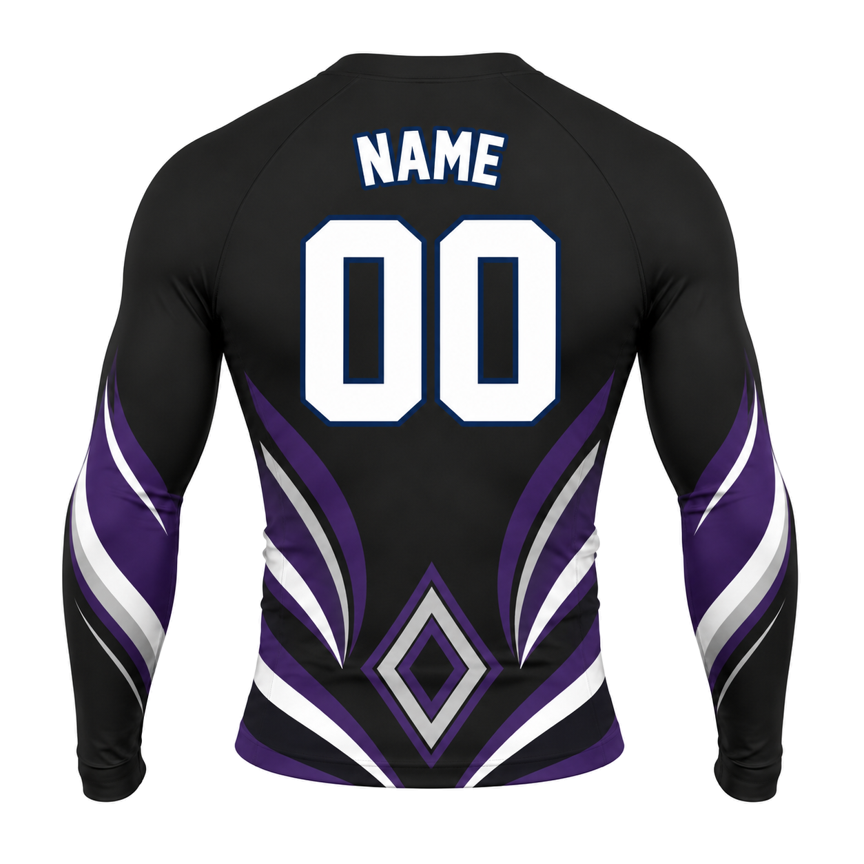 Diamond Armor Black Customizable Long Sleeve Compression Shirt