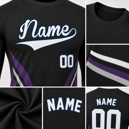 Diamond Armor Black Customizable Long Sleeve Compression Shirt