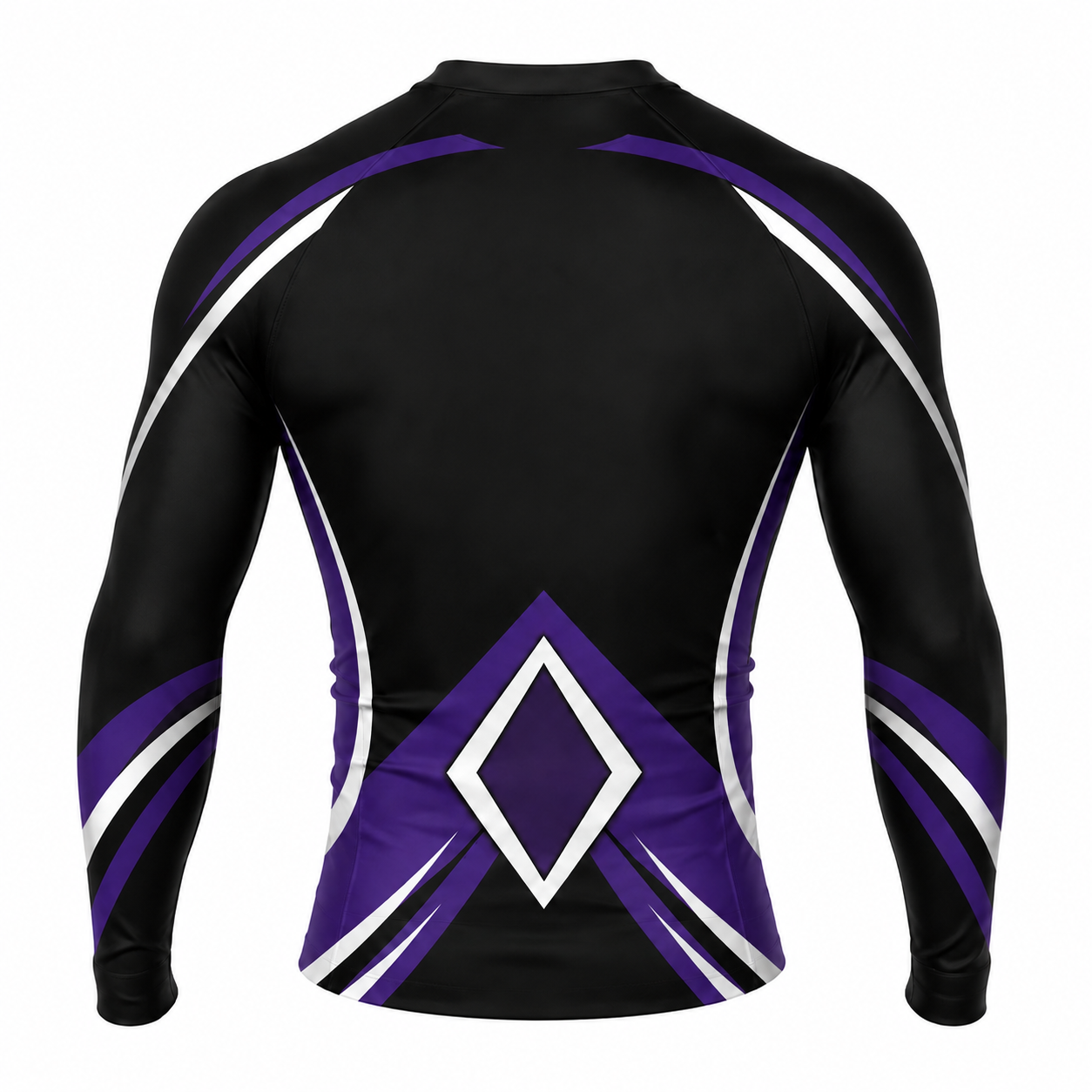 Double Diamond Armor Black Customizable Long Sleeve Compression Shirt