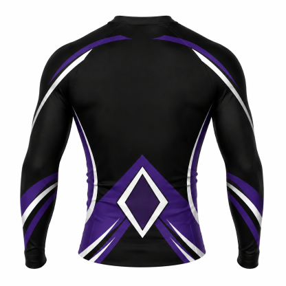 Double Diamond Armor Black Customizable Long Sleeve Compression Shirt