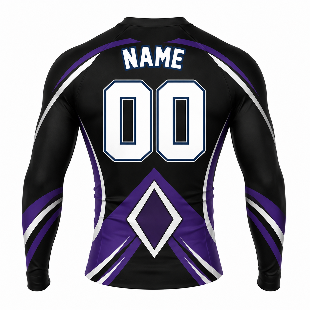 Double Diamond Armor Black Customizable Long Sleeve Compression Shirt