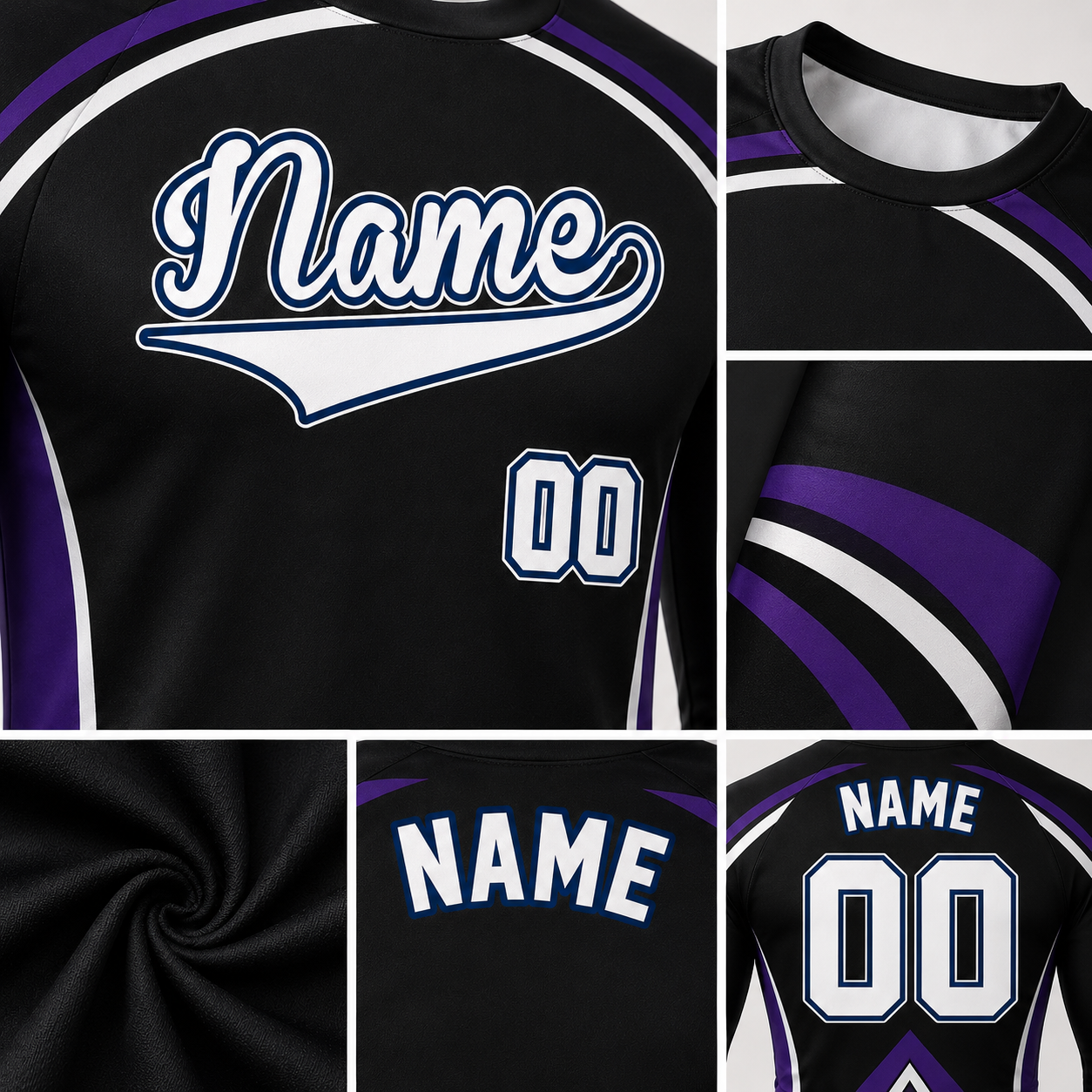 Double Diamond Armor Black Customizable Long Sleeve Compression Shirt