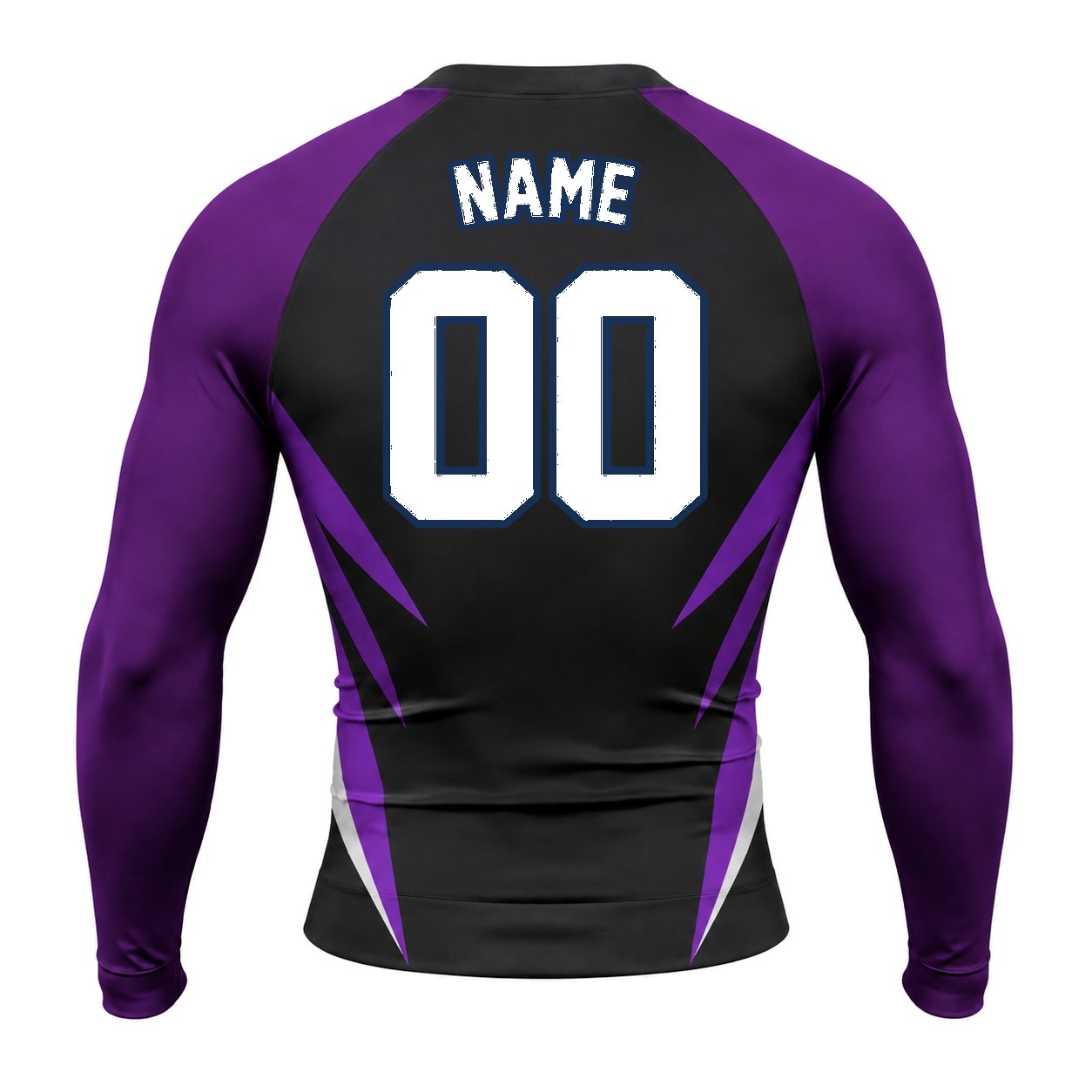Tapered Spear Stripes Black Customizable Long Sleeve Compression Shirt