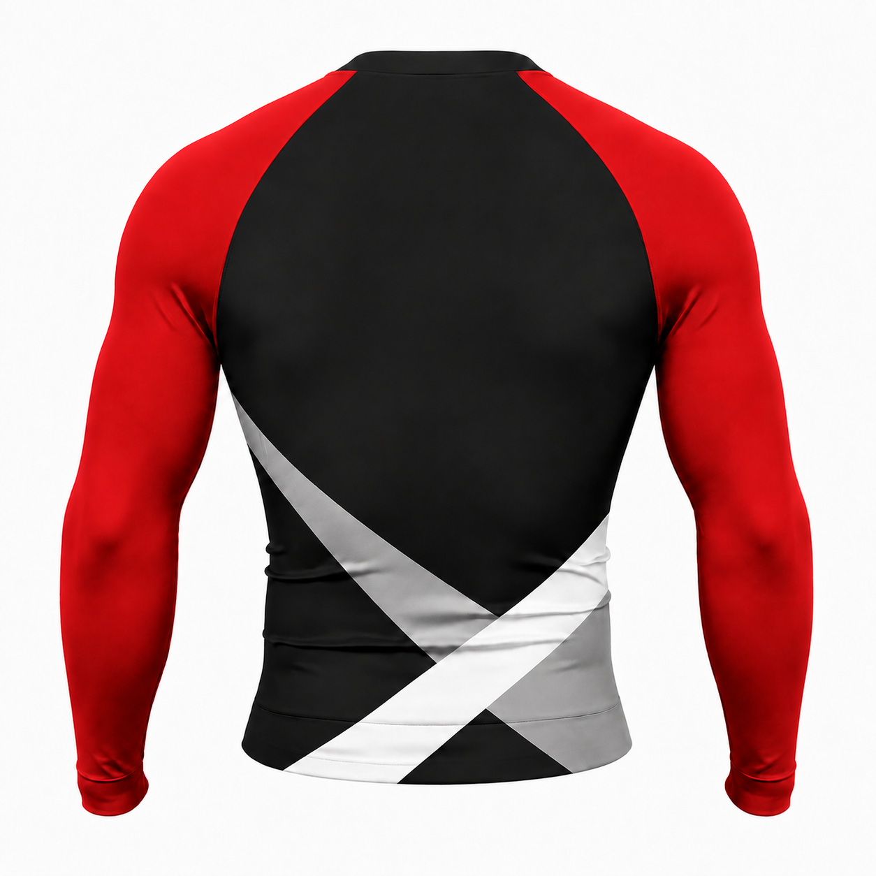 Crossed Waist Bands Black Customizable Long Sleeve Compression Shirt