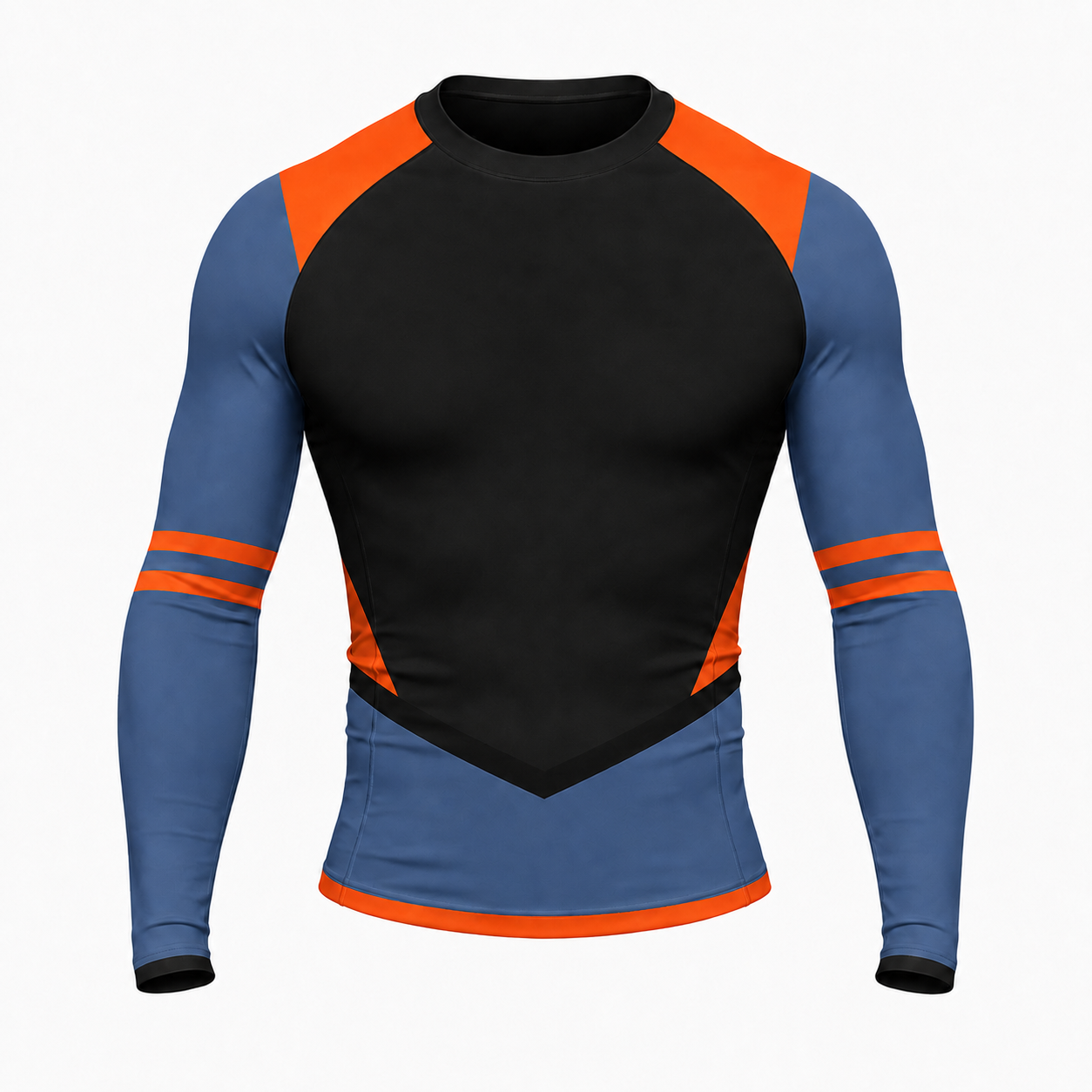 Shoulder Chevron Black Customizable Long Sleeve Compression Shirt