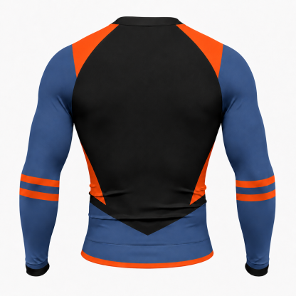 Shoulder Chevron Black Customizable Long Sleeve Compression Shirt