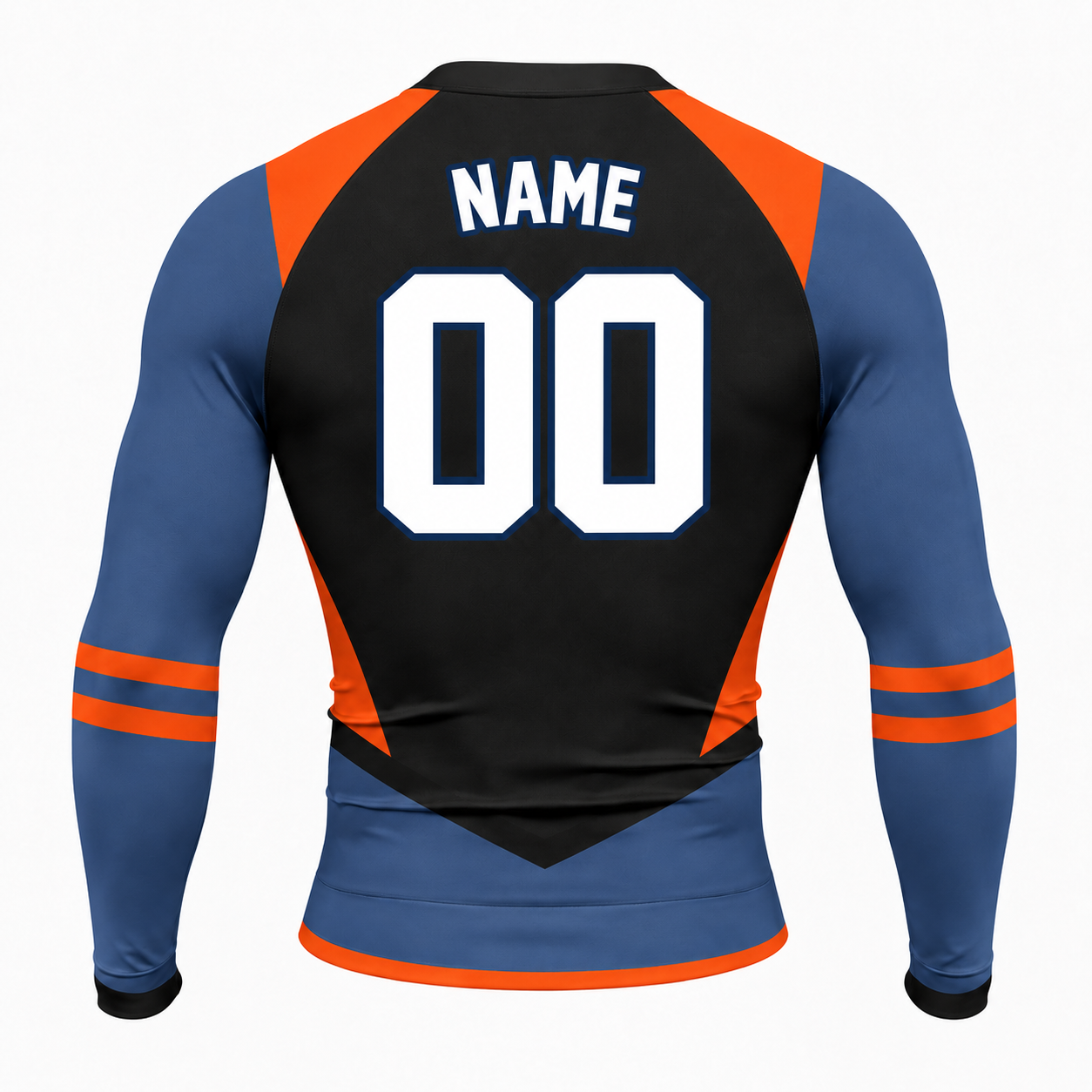Shoulder Chevron Black Customizable Long Sleeve Compression Shirt