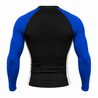 Shoulder Block Black Customizable Long Sleeve Compression Shirt