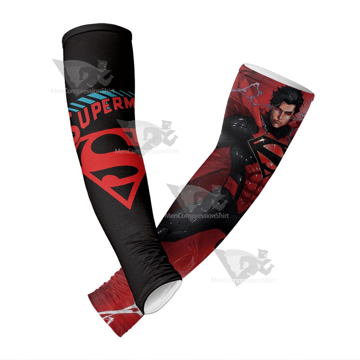 Black Suit Version Of Superman Red Compression Arm Sleeve