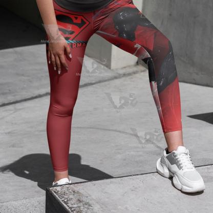 Black Suit Version Of Superman Red Women Compression Legging-MensCompressionShirt