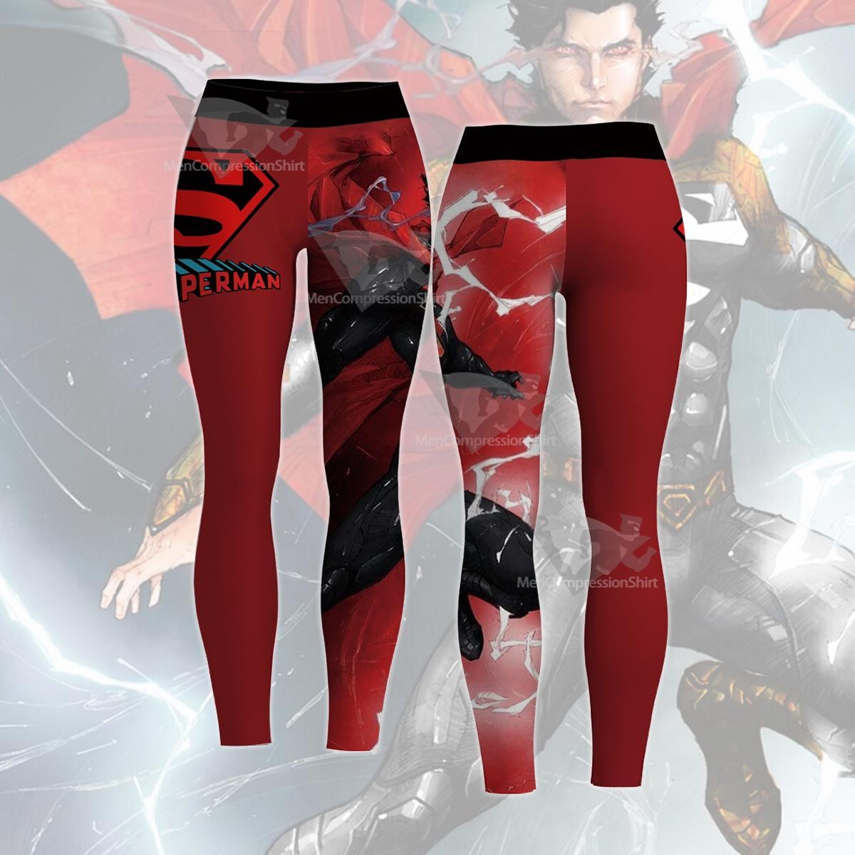Black Suit Version Of Superman Red Women Compression Legging-MensCompressionShirt