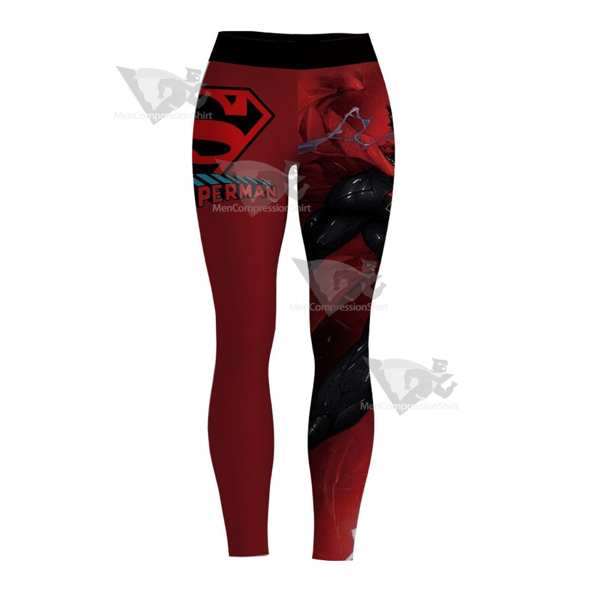 Black Suit Version Of Superman Red Women Compression Legging-MensCompressionShirt