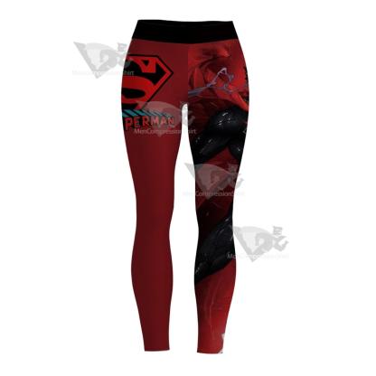 Black Suit Version Of Superman Red Women Compression Legging-MensCompressionShirt