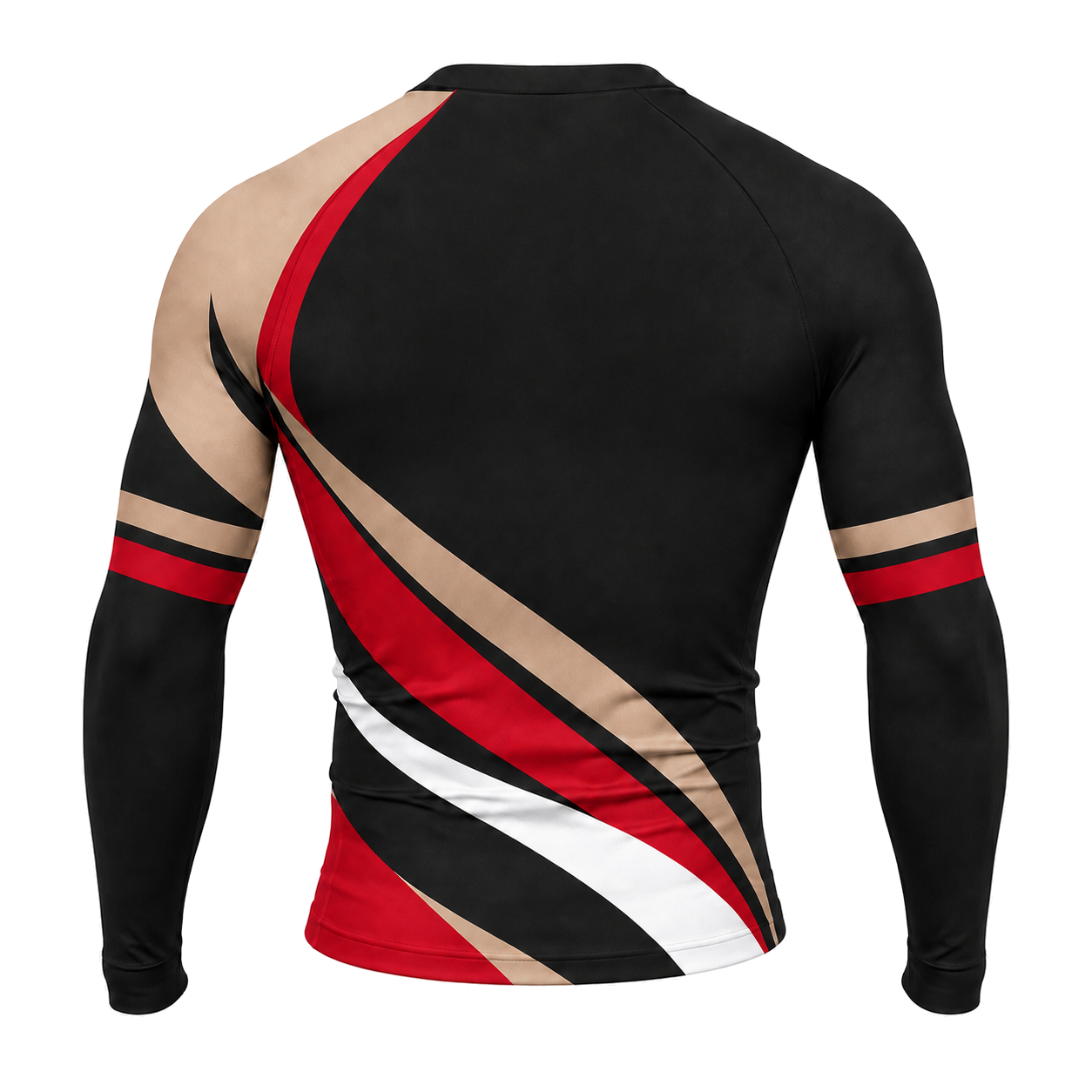 Diagonal Stripe Black Customizable Long Sleeve Compression Shirt