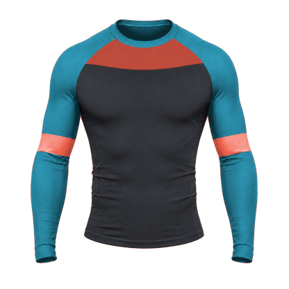 Shoulder Chevron Charcoal Customizable Long Sleeve Compression Shirt