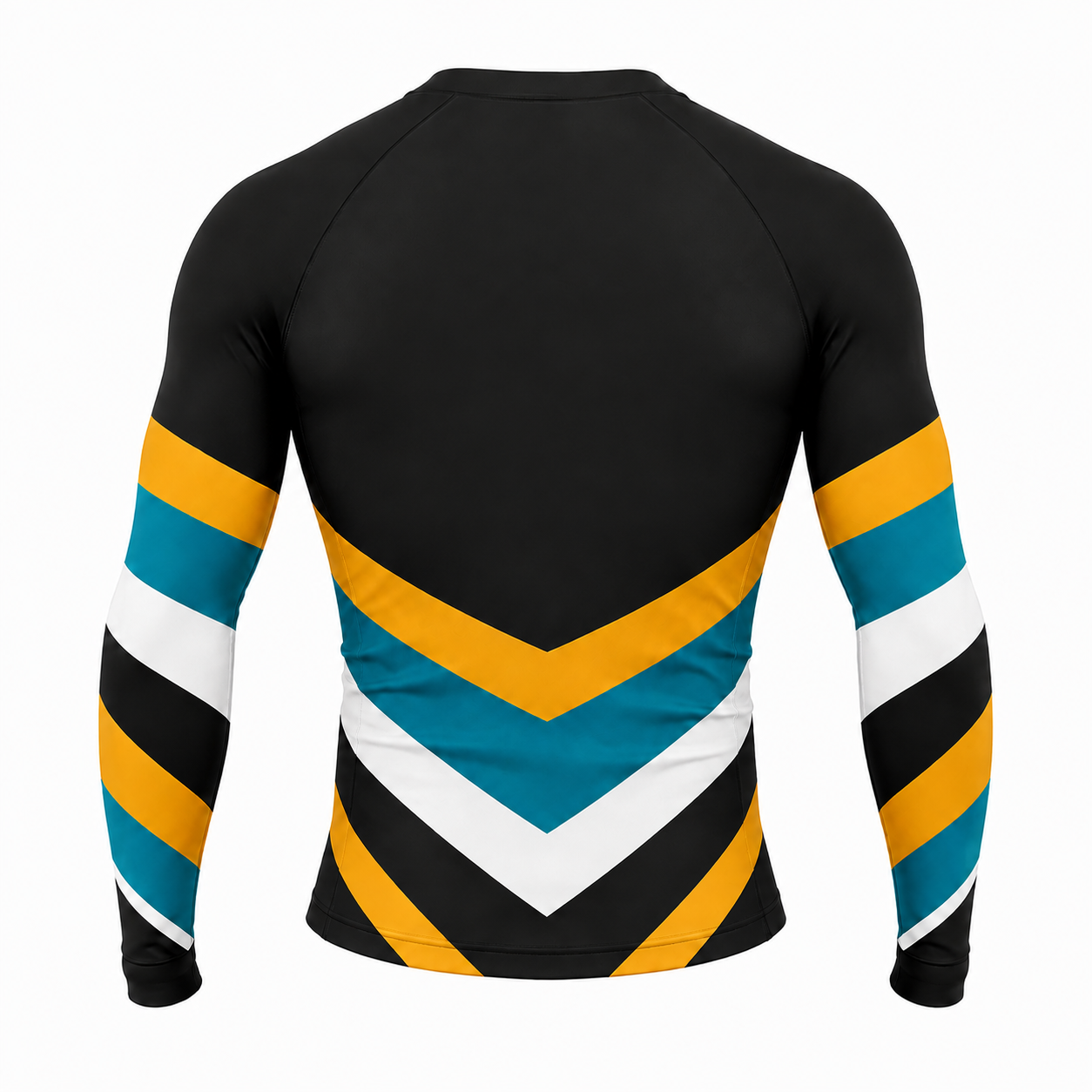Triple Chevron Black Customizable Long Sleeve Compression Shirt