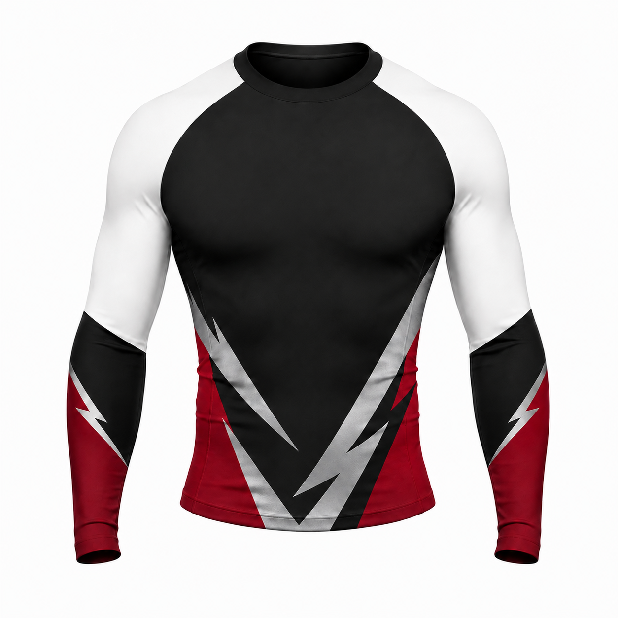 Lightning Chevron Black Customizable Long Sleeve Compression Shirt