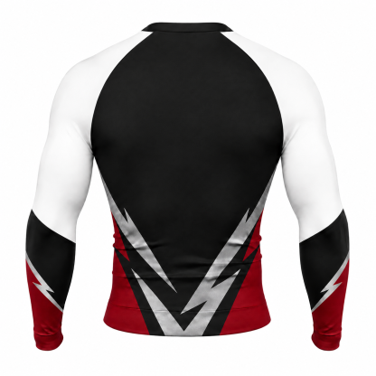 Lightning Chevron Black Customizable Long Sleeve Compression Shirt