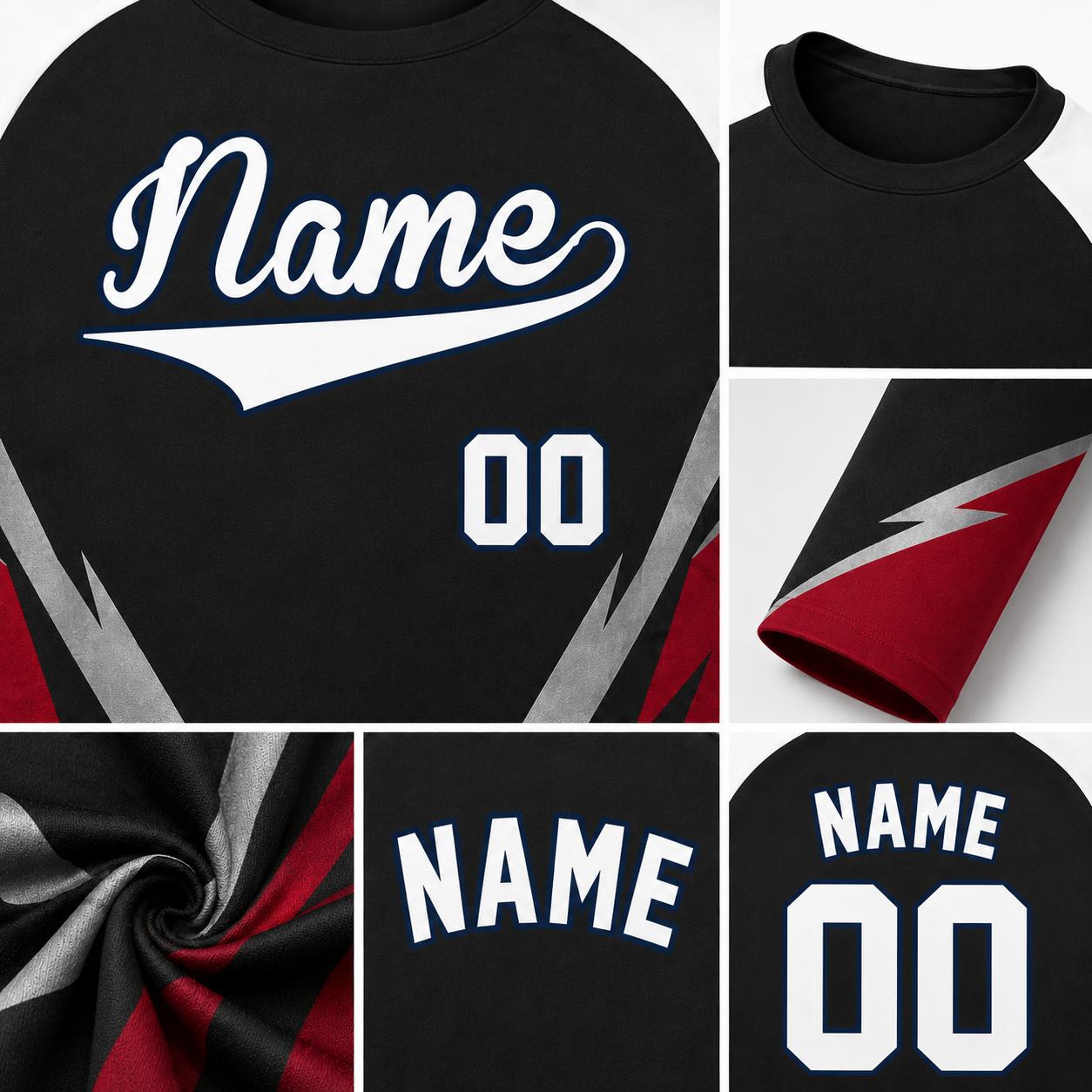 Lightning Chevron Black Customizable Long Sleeve Compression Shirt