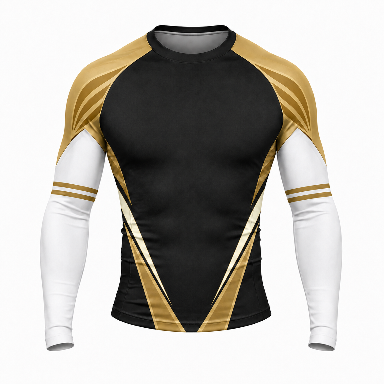 Wing Chevron Black Customizable Long Sleeve Compression Shirt