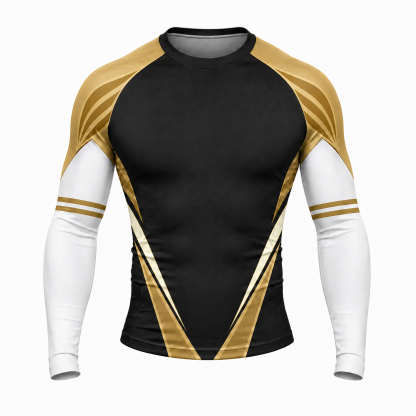 Wing Chevron Black Customizable Long Sleeve Compression Shirt