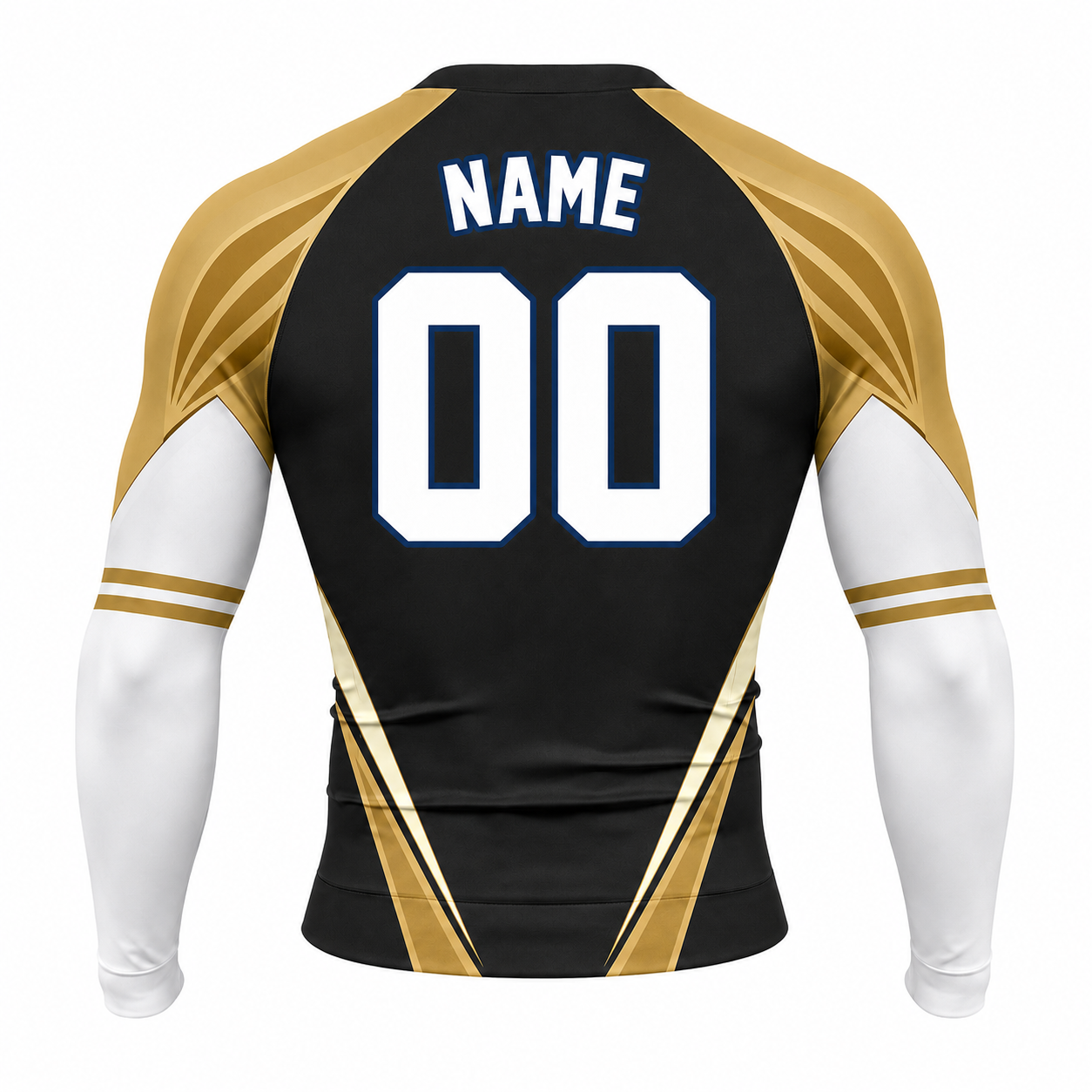 Wing Chevron Black Customizable Long Sleeve Compression Shirt