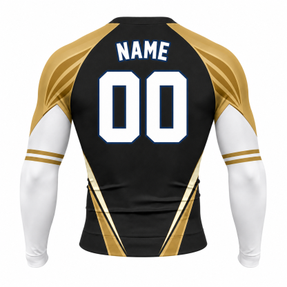 Wing Chevron Black Customizable Long Sleeve Compression Shirt