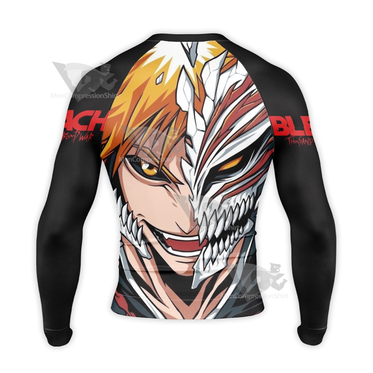 Bleach Arc Ichigo Kurosaki Orange Long Sleeve Compression Shirt