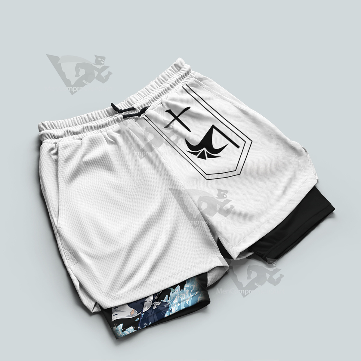 Bleach Hitsugaya Toushirou White Men Compression Gym Short