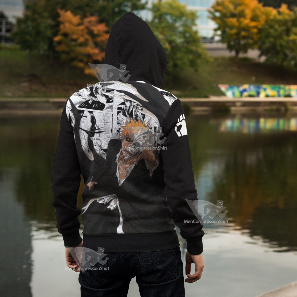 Bleach Ichigo Bleach Splash Ink Cosplay Zip Up Hoodie