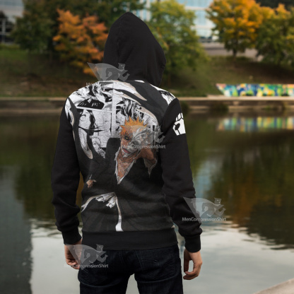 Bleach Ichigo Bleach Splash Ink Cosplay Zip Up Hoodie