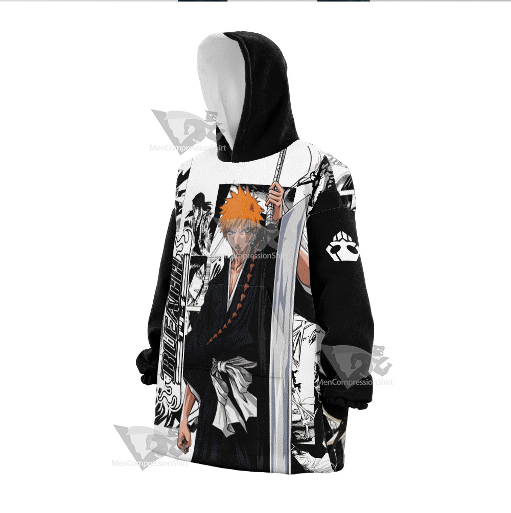 Bleach Ichigo Bleach Splash Ink Snug Oversized Blanket Hoodie
