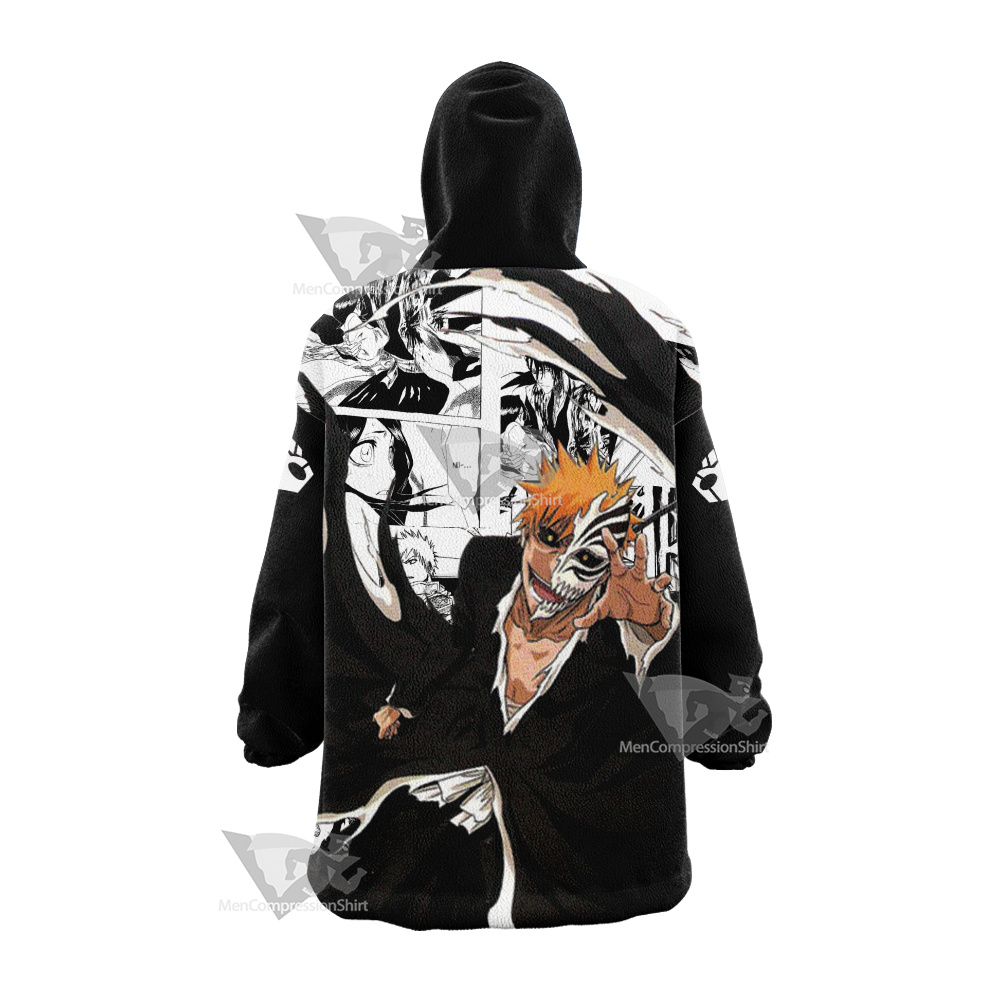 Bleach Ichigo Bleach Splash Ink Snug Oversized Blanket Hoodie