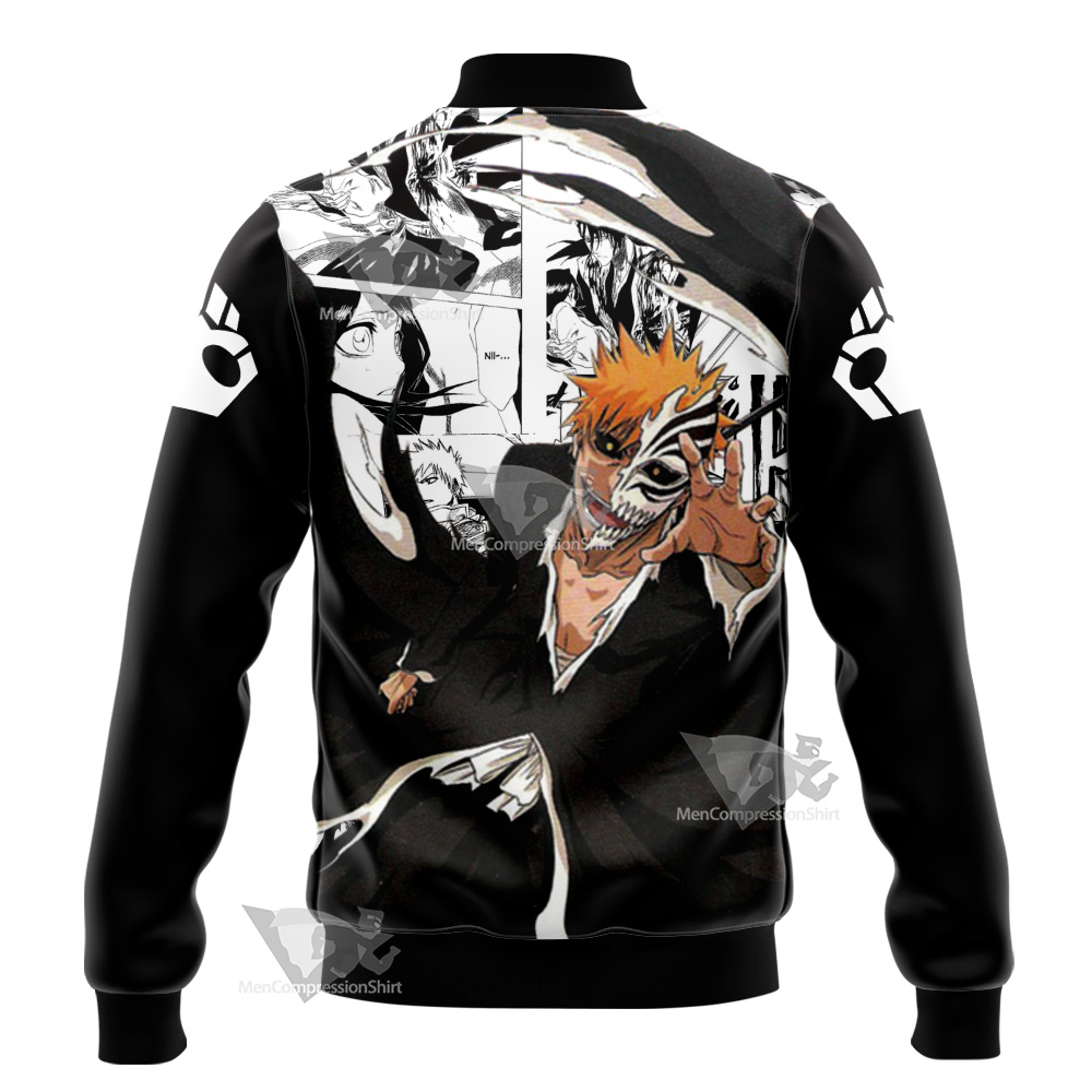 Bleach Ichigo Splash Ink Cosplay Varsity Jacket – MensCompressionShirt