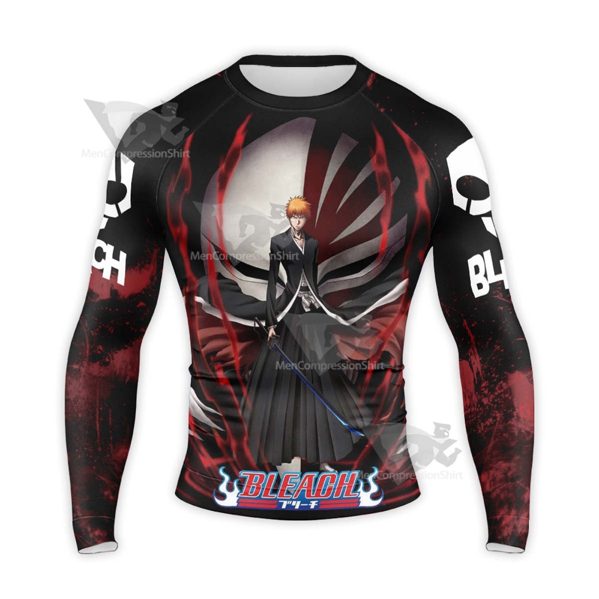 Bleach Ichigo Kurosaki Black Long Sleeve Compression Shirt