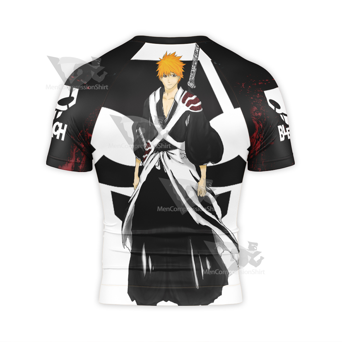 Bleach Ichigo Kurosaki Black Short Sleeve Compression Shirt