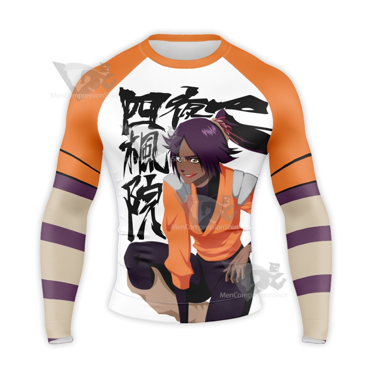 Bleach Yoruichi Orange Long Sleeve Compression Shirt
