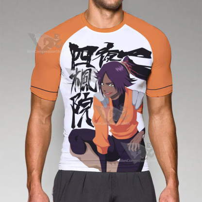 Bleach Yoruichi Orange Short Sleeve Compression Shirt