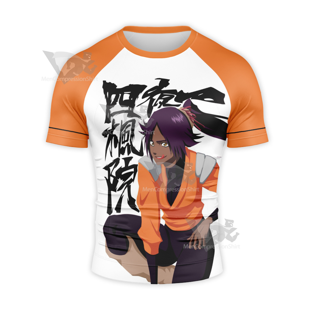 Bleach Yoruichi Orange Short Sleeve Compression Shirt