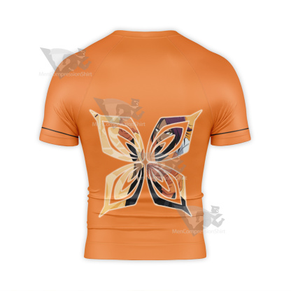 Bleach Yoruichi Orange Short Sleeve Compression Shirt