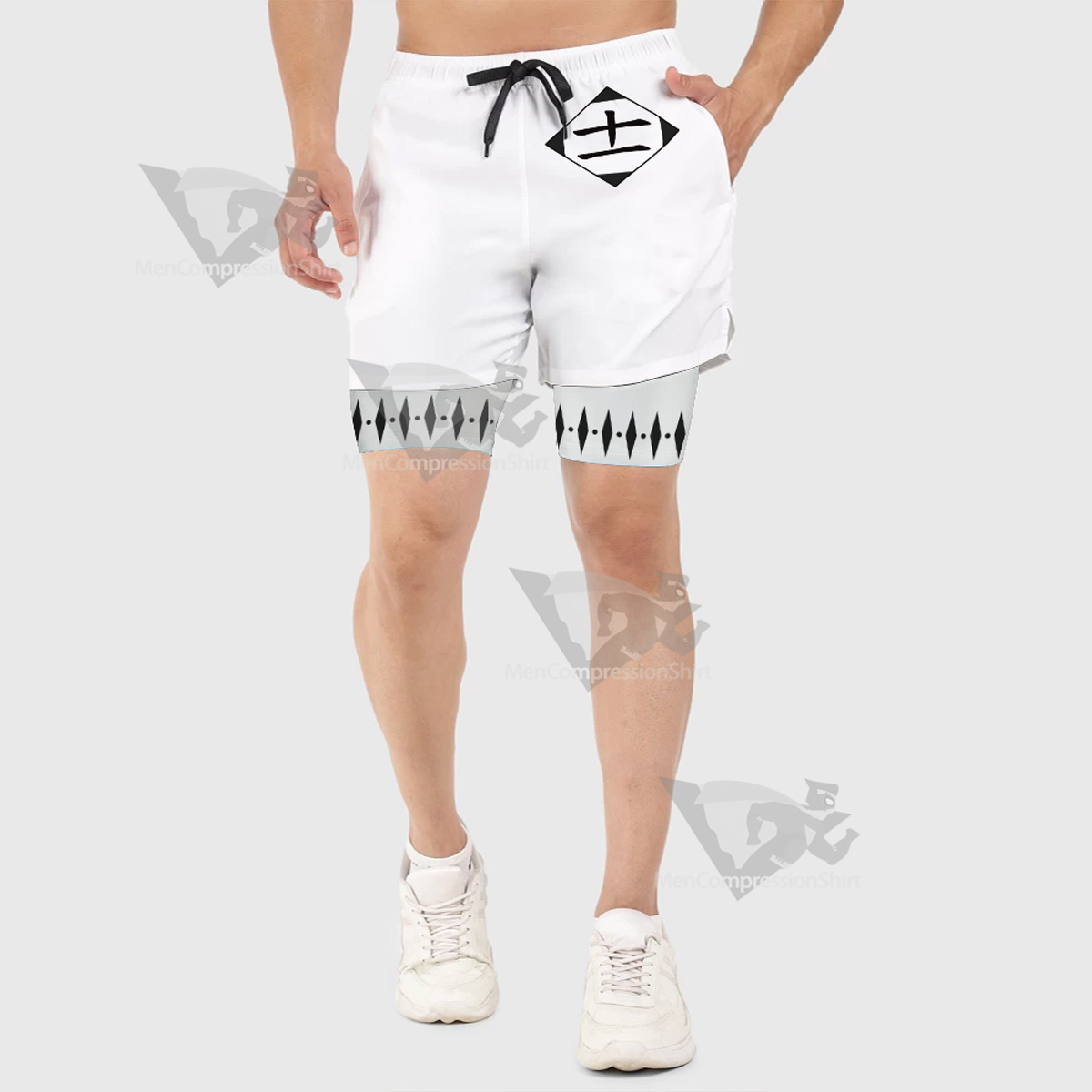 Bleach Zaraki Kenpachi White Men's Compression Shorts