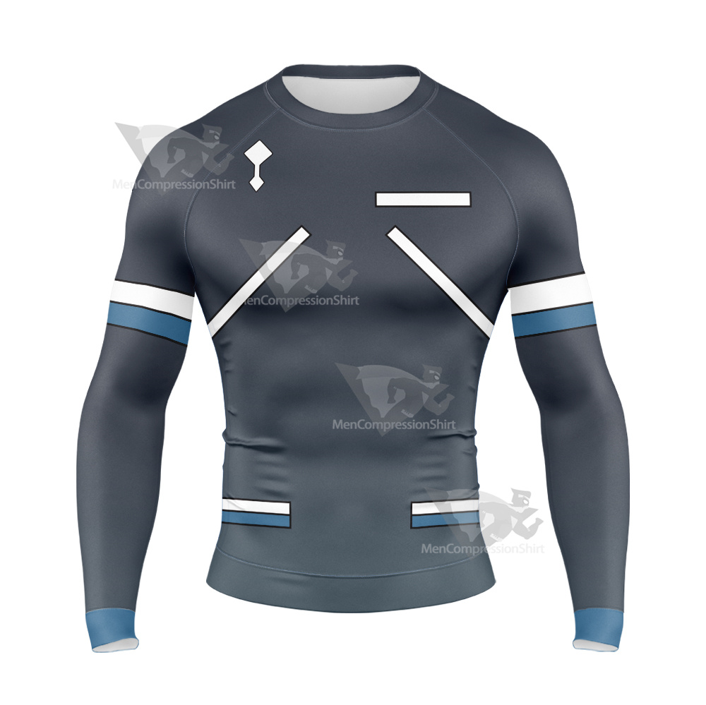 Blood Lad Staz Charlie Blue Cosplay Long Sleeve Compression Shirt
