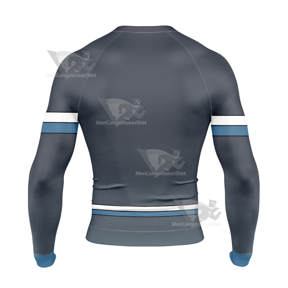 Blood Lad Staz Charlie Blue Cosplay Long Sleeve Compression Shirt