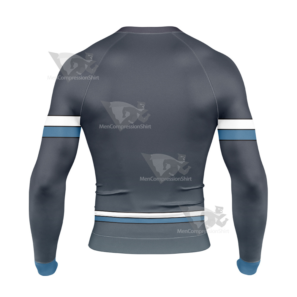 Blood Lad Staz Charlie Blue Cosplay Long Sleeve Compression Shirt