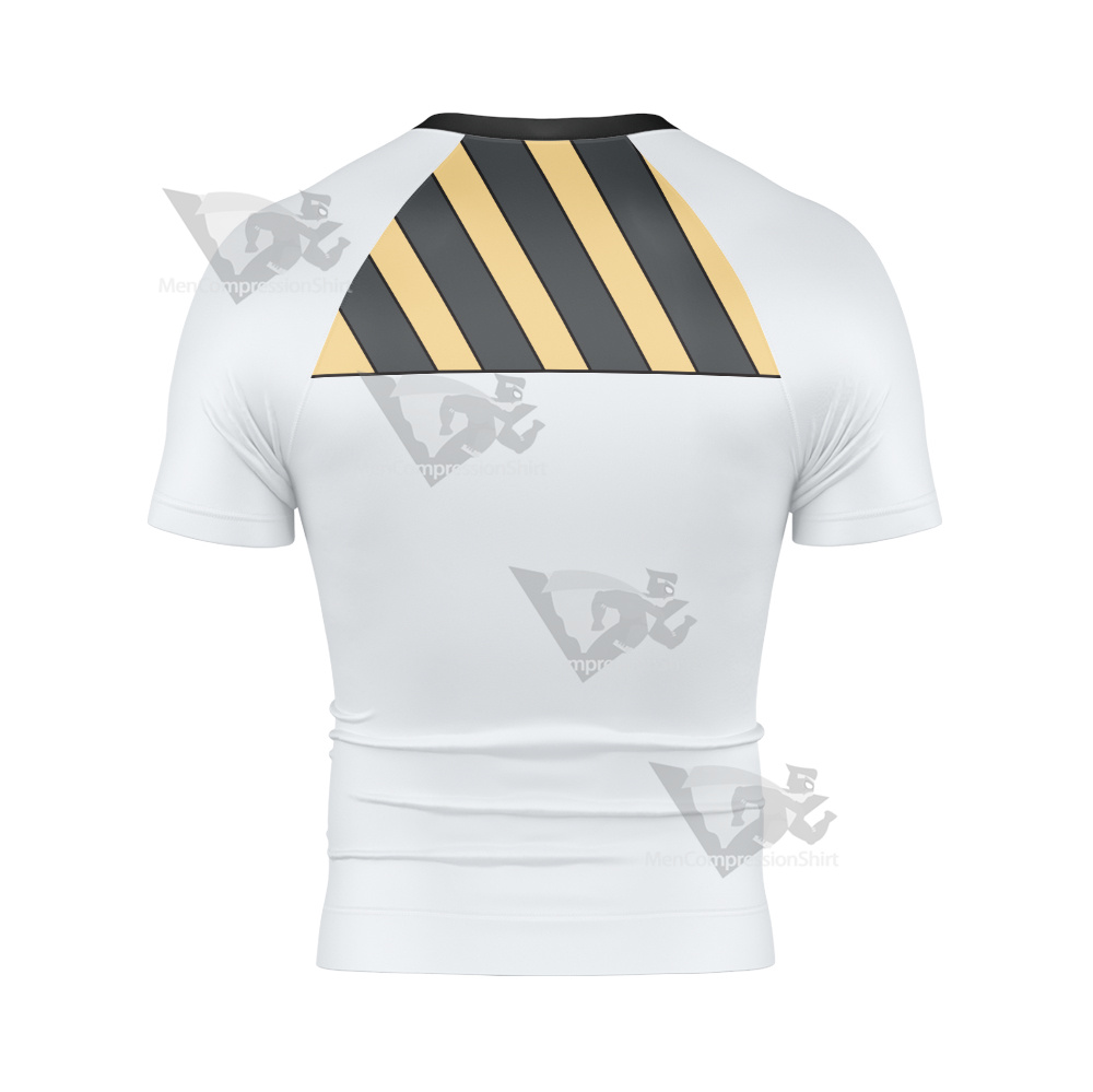 Blood Lad Staz Charlie Yellow Black Cosplay Short Sleeve Compression Shirt