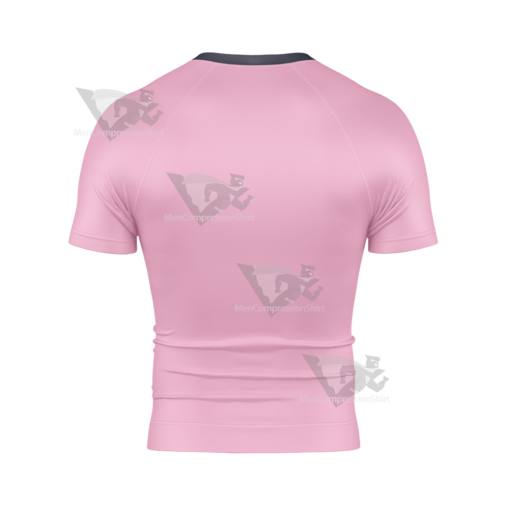 Blood Lad Taz Charlie Pink Cosplay Short Sleeve Compression Shirt